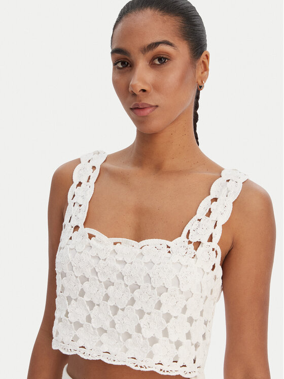 Fracomina Fracomina Top FR26ST4017K488R6 Écru Regular Fit