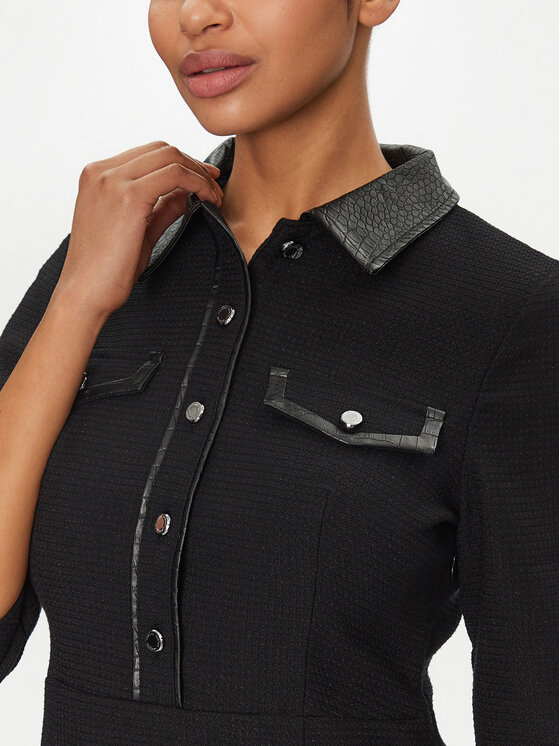 Morgan Morgan Rochie tricotată 251-RUBIBI Negru Slim Fit