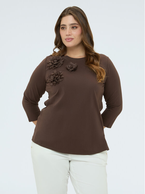 Fiorella Rubino Fiorella Rubino T-shirt G03TL008894N022 Marrone Regular Fit