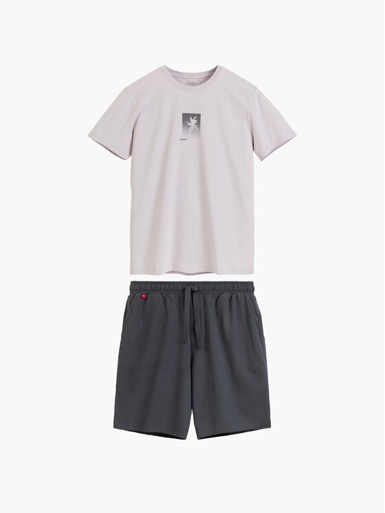 Atlantic Atlantic Piżama Palm Szary Regular Fit