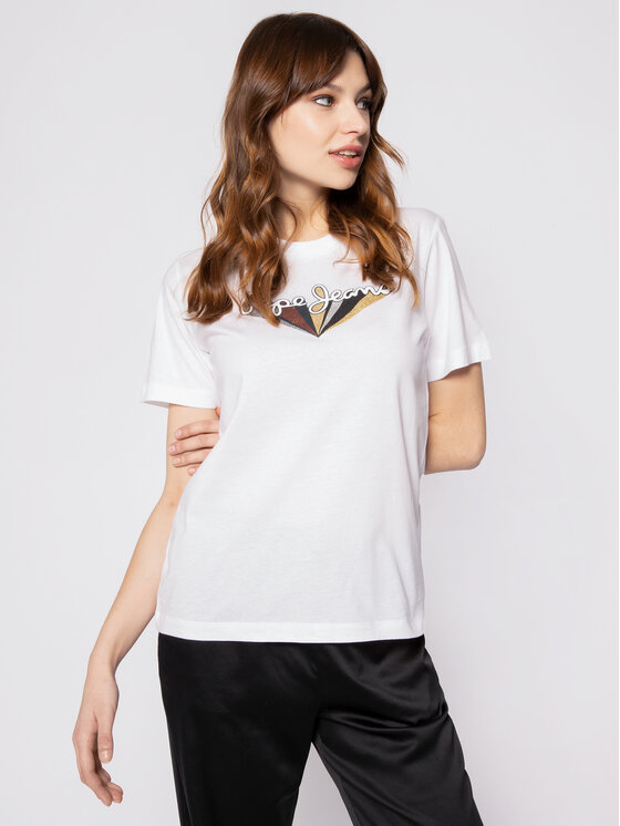 Pepe Jeans Pepe Jeans T-Shirt Brioni PL504438 Biały Regular Fit