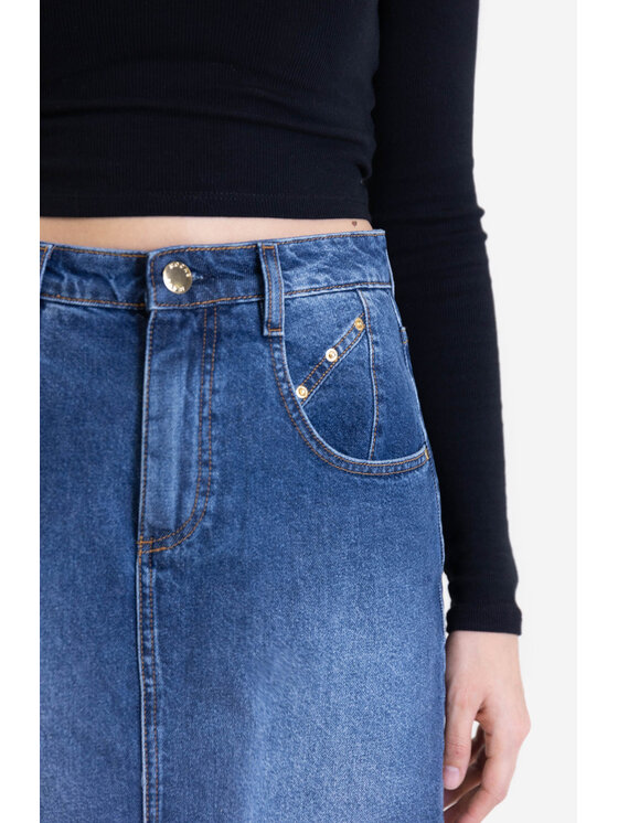 RJ Rocks Jeans RJ Rocks Jeans Spódnica jeansowa Inez Niebieski Casual Fit