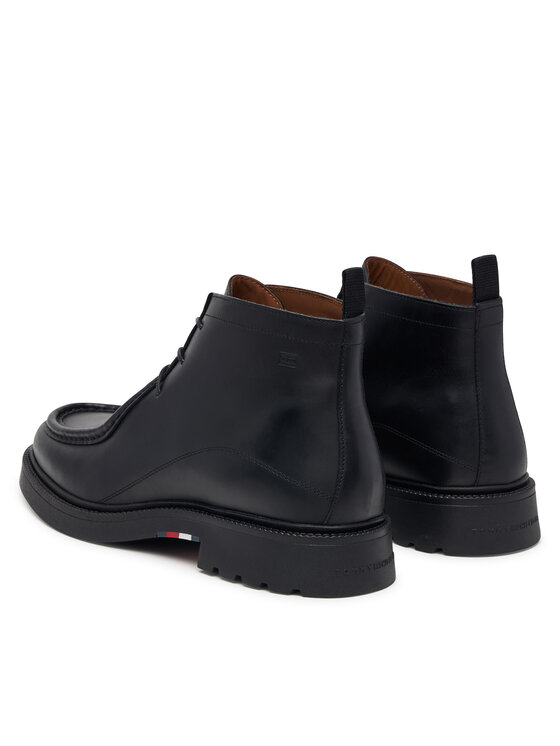 Tommy Hilfiger Tommy Hilfiger Μποτίνια Corporate Casual Lth Moc Chukka FM0FM05987 Μαύρο