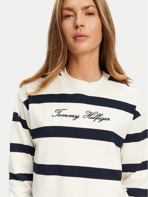 Tommy Hilfiger Tommy Hilfiger Felpa Script WW0WW45743 Écru Regular Fit