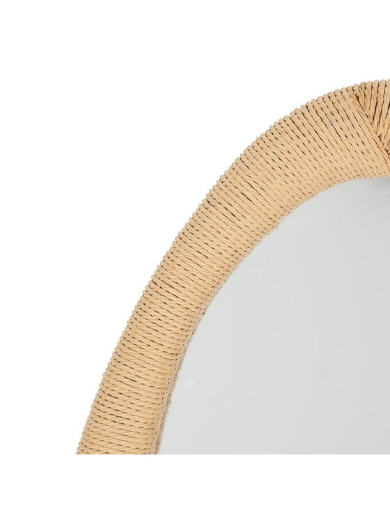 MIAhome MIAhome Lustro ścienne owalne plecione 114x58 cm Beżowy