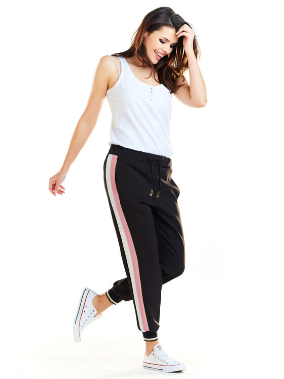 Awama Awama Spodnie damskie A266 Różowy Basic Fit