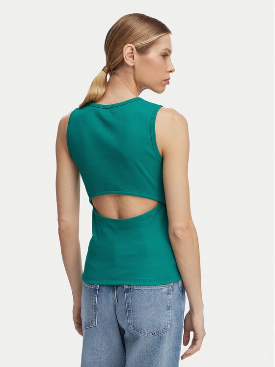 Calvin Klein Jeans Calvin Klein Jeans Top LV047F246G Tmavě zelená Slim Fit
