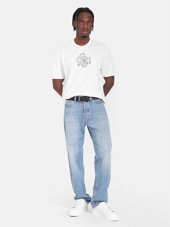 Guess Guess Tričko M5BI76 I3Z14 Biela Relaxed Fit