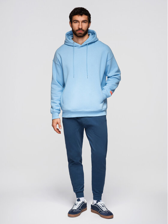 Ombre Ombre Spodnie dresowe OM-PABS-0305 Granatowy Regular Fit