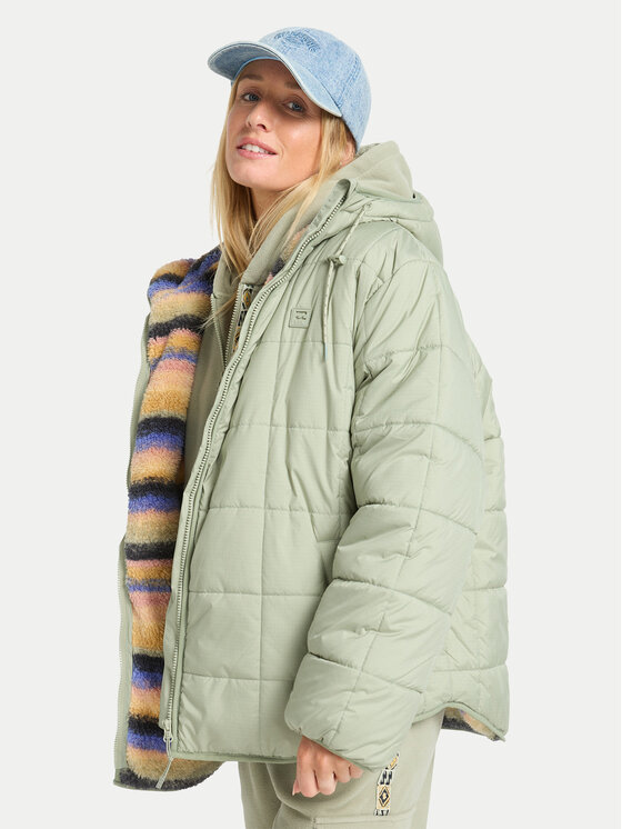 Billabong Billabong Pārejas jaka Happy Camper EBJJK00165 Zaļš Regular Fit