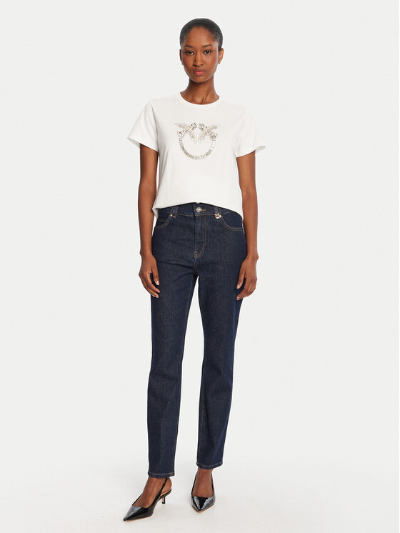 PINKO PINKO Tricou Quentin 100535 A2RN Alb Regular Fit