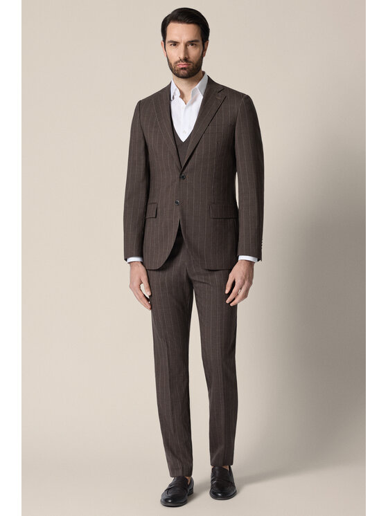 Lancerto Lancerto Garnitur Ceuta GA073126000014 Brązowy Slim Fit