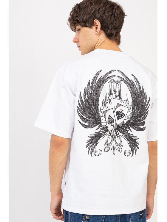 Mercur Mercur T-Shirt Gothic Biały Comfortable Fit