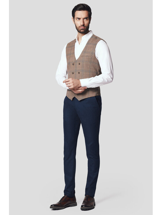 Lancerto Lancerto Kamizelka Foligno KA131224000013 Beżowy Slim Fit