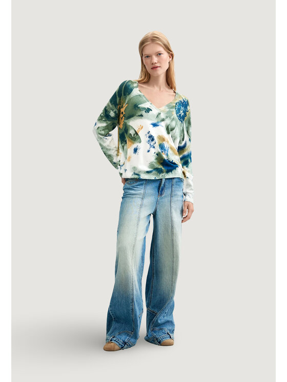 Desigual Desigual Maglione JERS_COLDBOTANIC Bianco Casual Fit