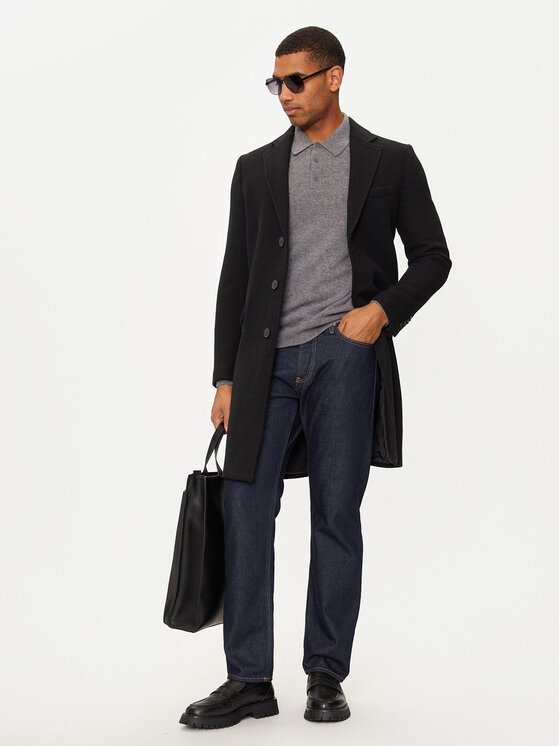 United Colors Of Benetton United Colors Of Benetton Vilnonis paltas 2X59UN05M Juoda Regular Fit