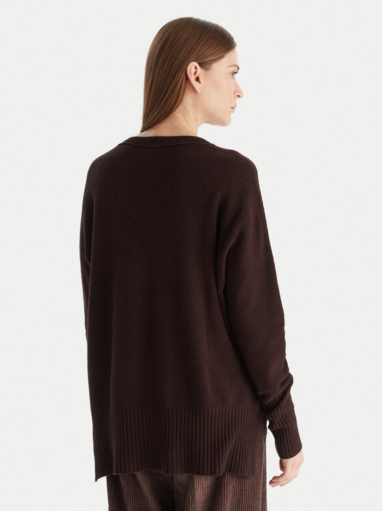 Kontatto Kontatto Sweter 3M0842C Bordowy Relaxed Fit