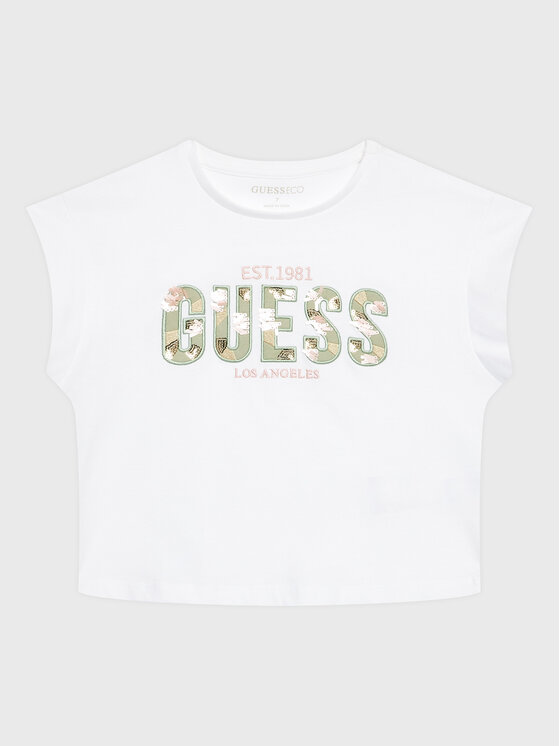 Guess T shirt J3GI13 K8HM3 Blanc Regular Fit Modivo