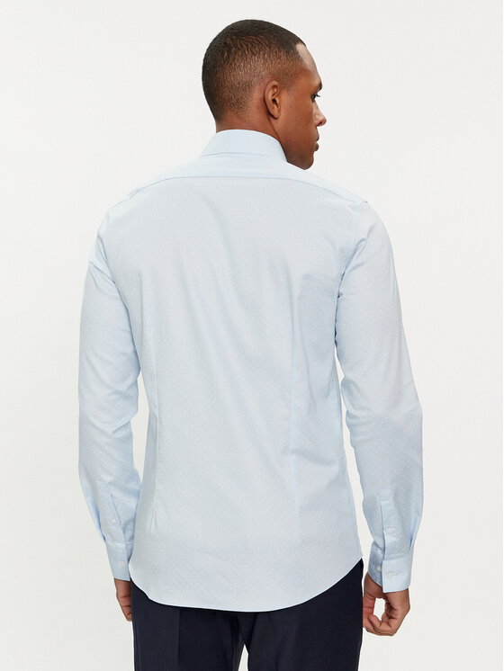 Calvin Klein Calvin Klein Koszula Micro Dot K10K112884 Błękitny Slim Fit