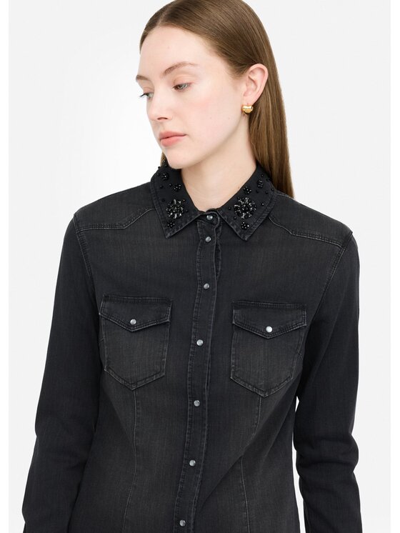 Liu Jo Liu Jo camicia di jeans UF5198D405187467 Nero Regular Fit