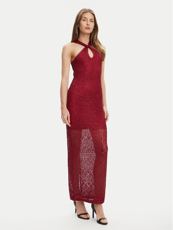 Guess Guess Strickkleid W5YK48 Z37G0 Dunkelrot Slim Fit