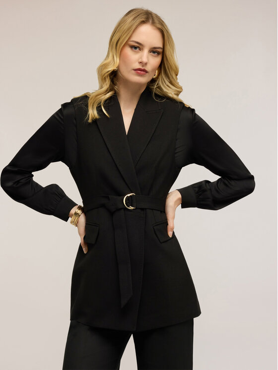 Motivi Motivi Marynarka L000Q000058N033 Czarny Regular Fit