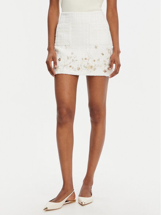 Elisabetta Franchi Elisabetta Franchi Miniszoknya GO-108-52E2-V400 Ekru Regular Fit
