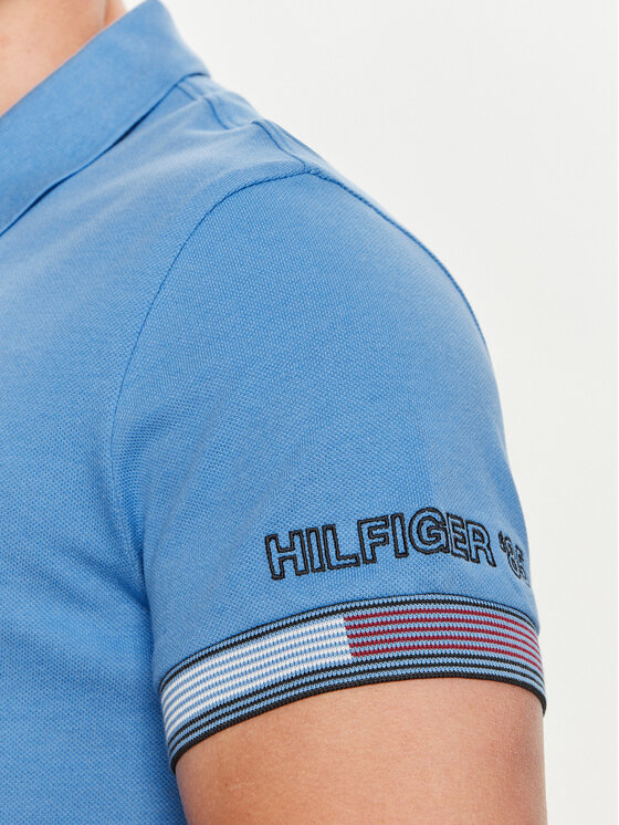 Tommy Hilfiger Tommy Hilfiger Polo marškinėliai Flag MW0MW34780 Mėlyna Slim Fit