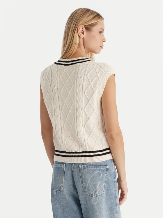 Guess Guess Megztinis V5GR00 Z3FB1 Balta Classic Fit