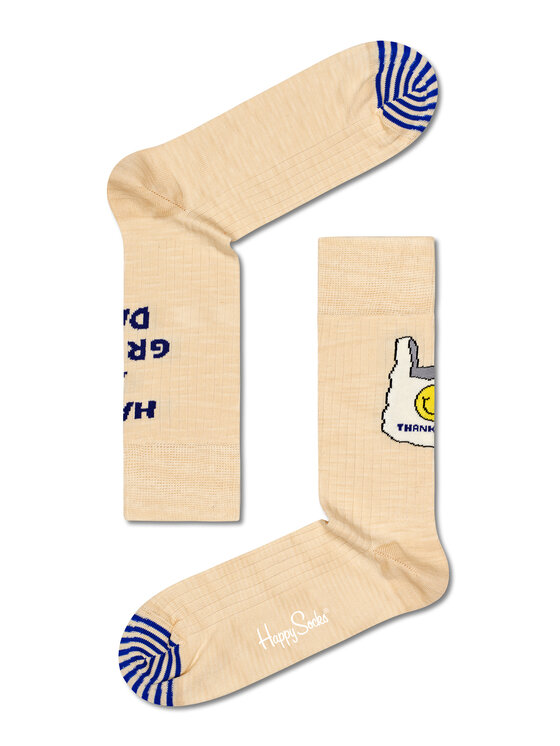 Șosete Înalte Unisex Happy Socks SOU01-1700 Bej