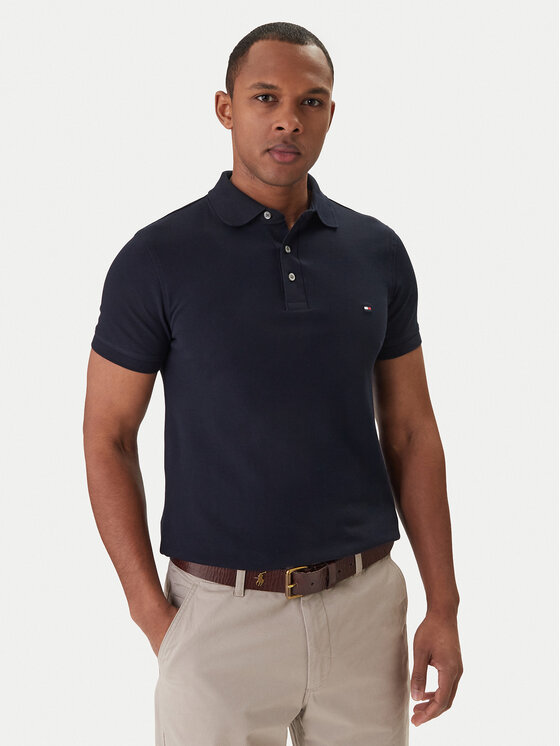 Tommy Hilfiger Tommy Hilfiger Pólóing 1985 MW0MW17771 Sötétkék Slim Fit