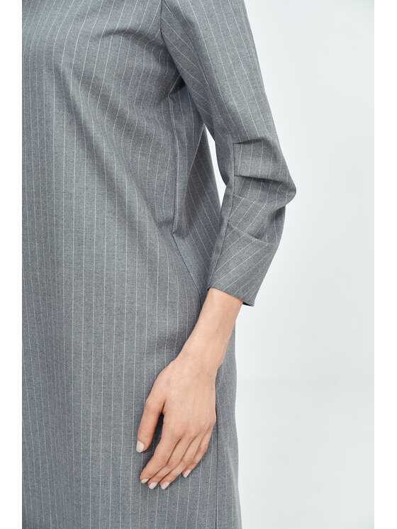 NIFE NIFE Každodenní šaty S262 Šedá Relaxed Fit
