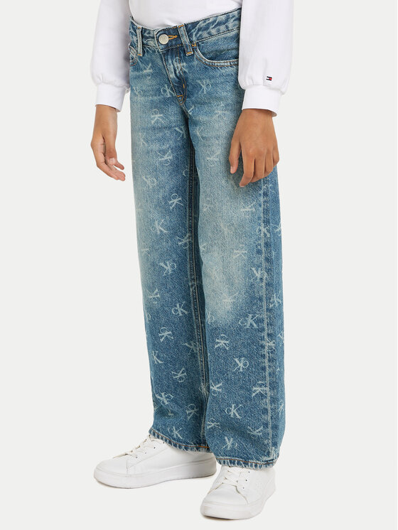 Calvin Klein Jeans Džinsi IG0IG02508 Zils Wide Leg