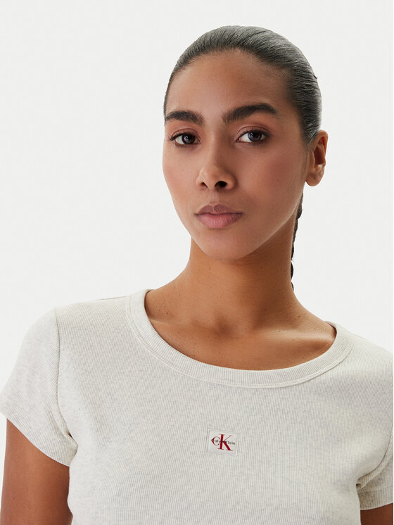 Calvin Klein Jeans Calvin Klein Jeans Marškinėliai LV047C200G Smėlio Slim Fit