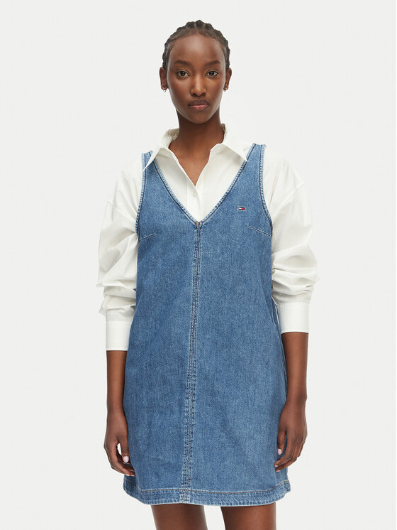 Tommy Jeans Tommy Jeans Jeans haljina DW0DW22876 Plava Relaxed Fit
