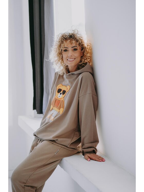 Bejbi Story Bejbi Story Bluza Bluza oversize Barry Teddy Brązowy Oversize
