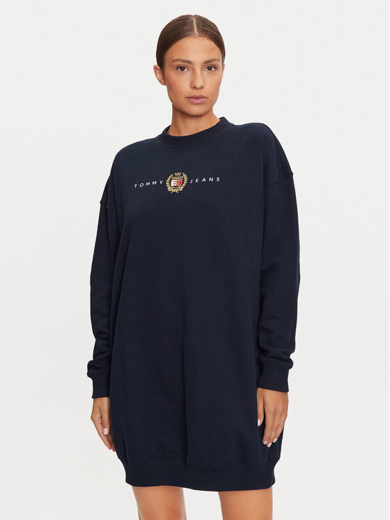 Tommy Jeans Tommy Jeans Kötött ruha DW0DW18715 Sötétkék Relaxed Fit