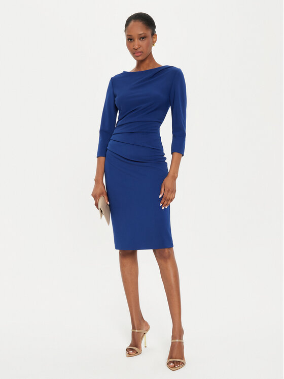 Rinascimento Rinascimento Koktejlové šaty CFC0121014003 Modrá Regular Fit