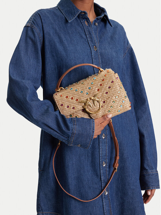 PINKO PINKO Дамска чанта Love Lady Puff Mini Cl PE 25 PLTT 100044 A2CG Бежов