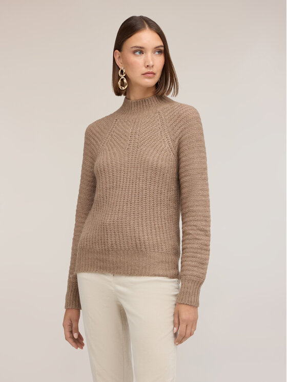Motivi Motivi Sweter M544W004260N012 Kremowy Regular Fit