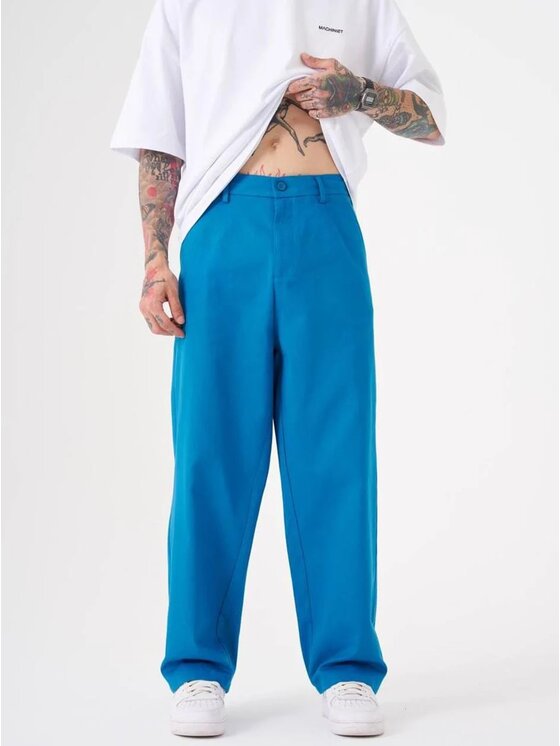 Spodnie materiałowe, rozmiar XL, Niebieskie, Spodnie Materiałowe Loose Fit Męskie Niebieskiee Machinist Comfort S