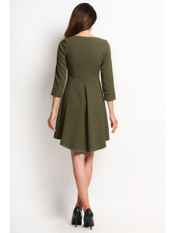Awama Awama Sukienka A115 Zielony Basic Fit