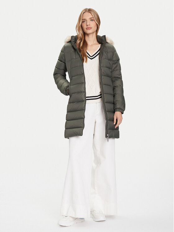 Tommy Jeans Tommy Jeans Vatovaná bunda Essential DW0DW18864 Zelená Slim Fit