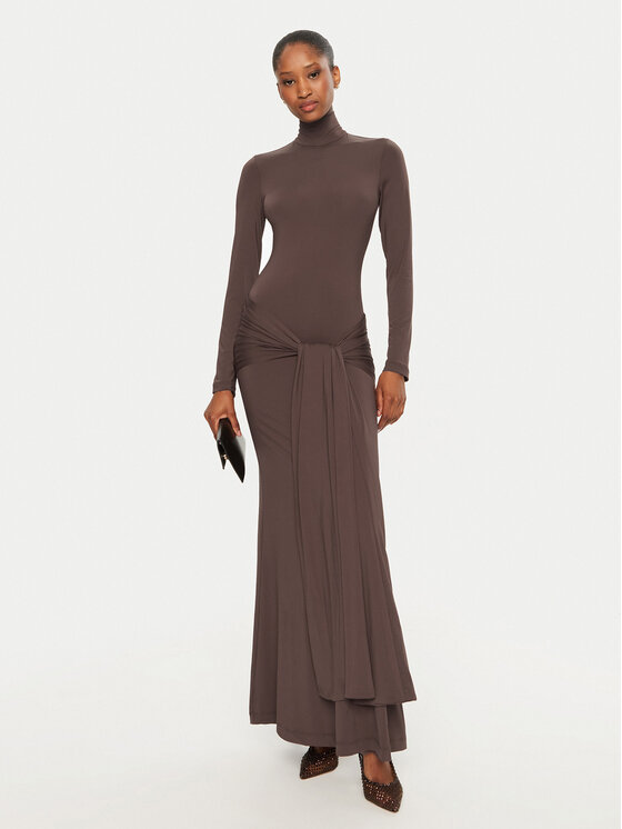 BARDOT BARDOT Večerna obleka 59467DB Rjava Slim Fit