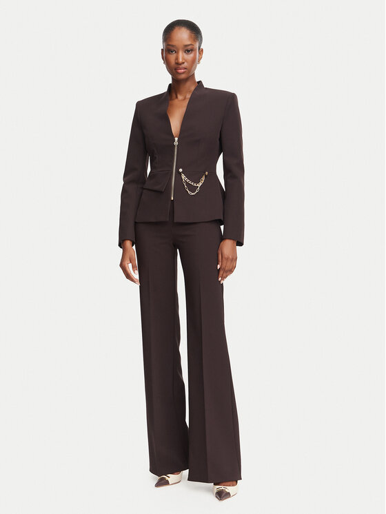 Rinascimento Rinascimento Stoffhose CFC0130141003 Dunkelbraun Wide Leg