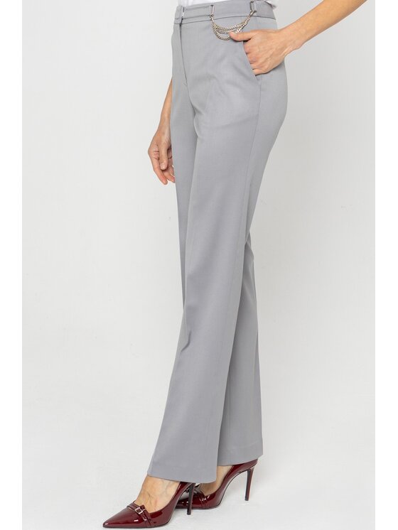 Deni Cler Milano Deni Cler Milano Spodnie materiałowe W-DC-5265-D5-H3-80-1 Szary Regular Fit