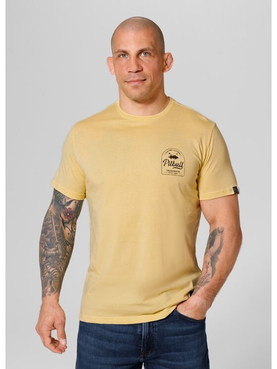 PITBULL PITBULL T-Shirt Koszulka Żółty Regular Fit