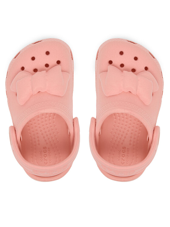 Crocs Crocs Šlepetės Toddler Classic Velvet Bow Clog 211887 Rožinė
