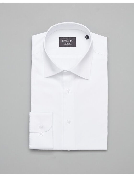 Borgio Borgio Koszula simeria Biały Slim Fit