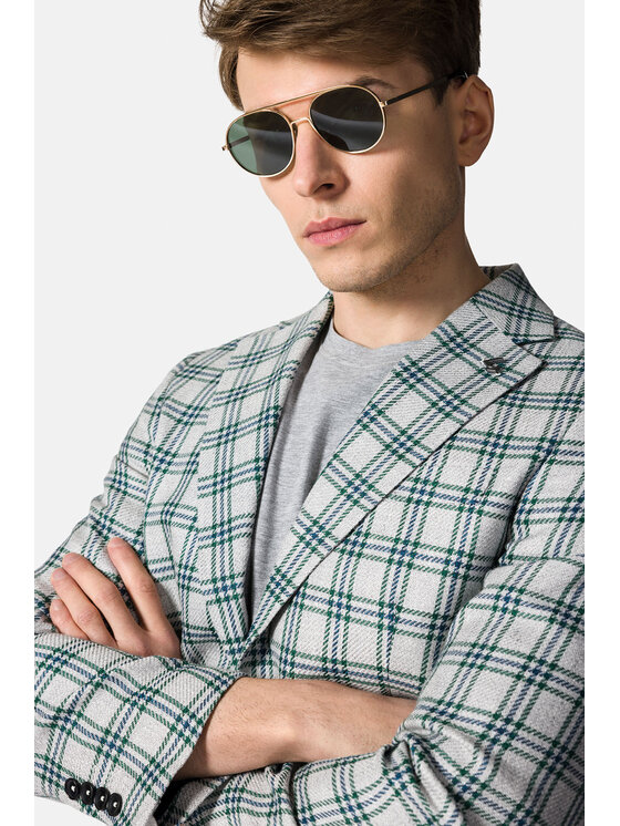 Lancerto Lancerto Marynarka Genewa MA099123000004 Szary Slim Fit